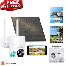 360  Wireless Outdoor Security Camera - No WiFi, 2K Color Vision, 2-Way Audio
