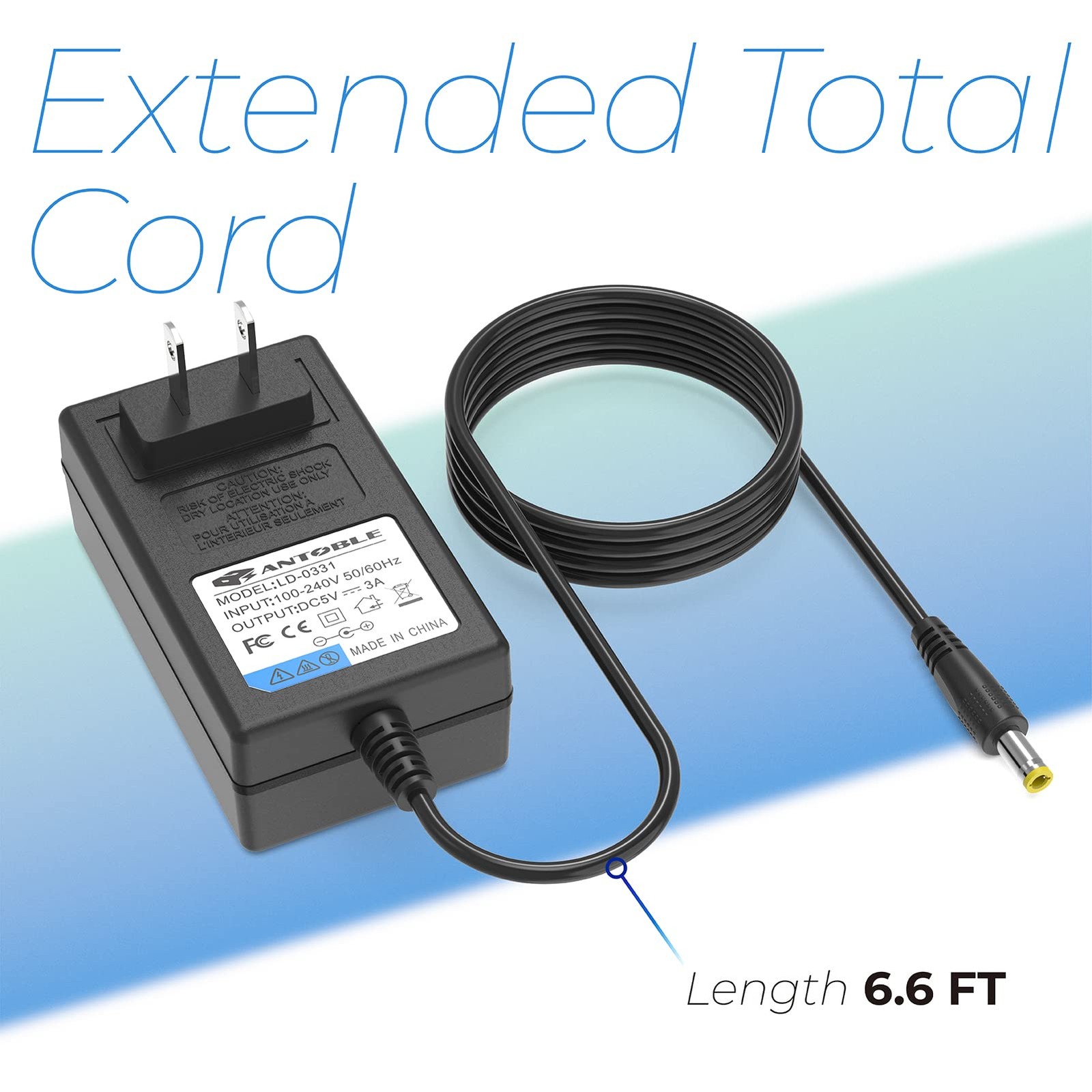 Antoble 6.6ft Cord 5V 3A AC Adapter Wall Charger for Pioneer Pro DDJ-SX2 DDJSX2