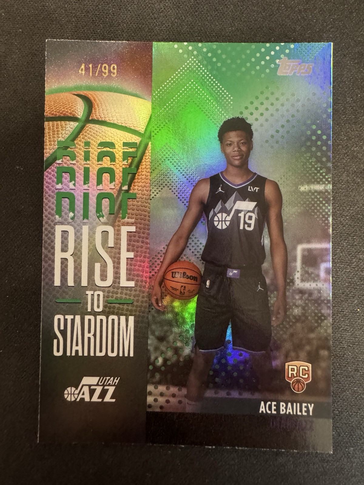 Ace Bailey 2025/26 Topps NBA Rise To Stardom Rookie Green Parallel /99 Utah Jazz