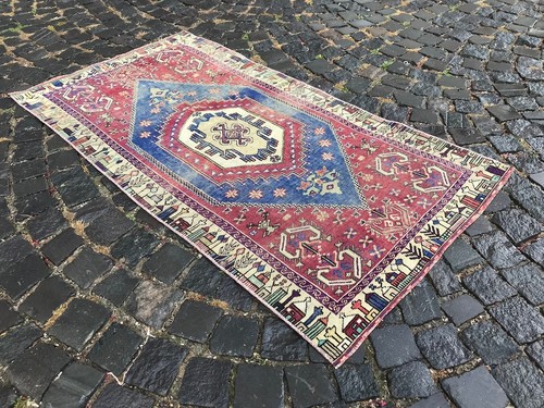 Bohemian Rug, Handgefertigter Teppich Türkischer Vorleger Vintage Rug Oushak Rug 5,4 x 2,9 ft - Bild 6 von 10