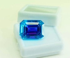 AAA Natural Bi-Color Pitambari Sapphire 12.05 Ct Emerald Cut Certified Gemstone