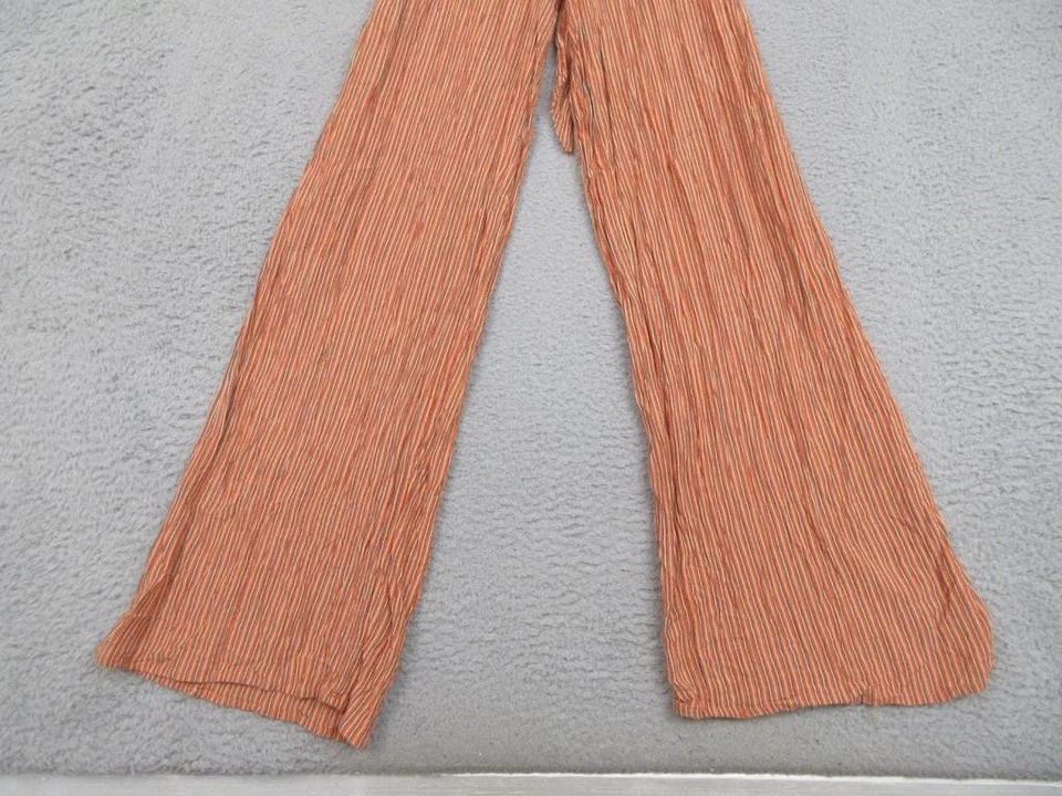 Mono Aeropostale Mujer Mediano Naranja Rayas Calado Pierna Ancha Corbata Cinturón Foto 4 de 4