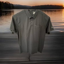 Under Armour Polo Shirt Men  s XXL Black Loose Coupe Heat Gear Activewear Pocket