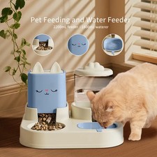 Automatic Pet Feeder Combo 60oz Food Dispenser 74oz Water Fountain for Dogs Cats