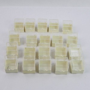 Lot of 20 Acrylic 1 Inch Display Cases Clear Beige Boxes Rings Earrings