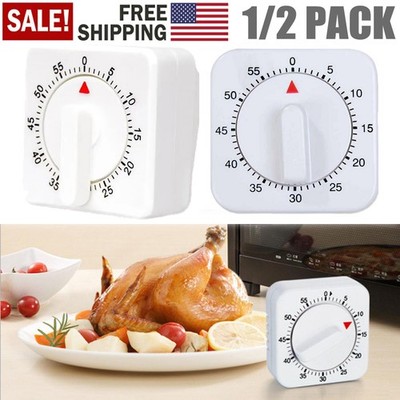 2*Square 60 Minute Mechanical Kitchen Timer,Egg Kitchen Cooking Timer Countdown
