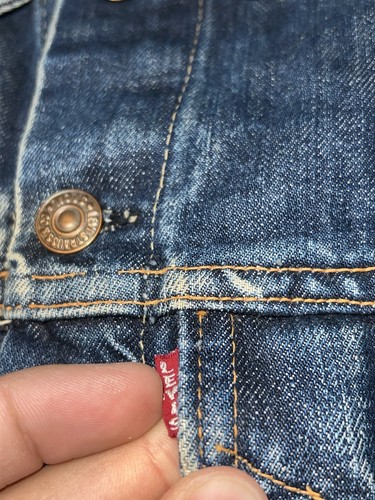 Vintage Levi's Big E 70805 0217 Denim Trucker Jacke Typ 3 Kettenstich Stickerei - Bild 3 von 8