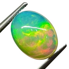 3.10 Cts Natural Ethiopian Opal 12x9mm Oval Flashy Loose Cabochon Gemstone