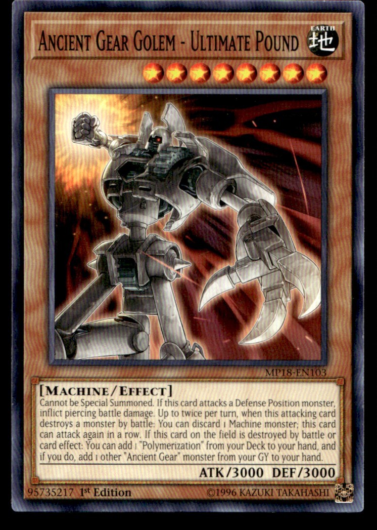 Ancient Gear Golem - Ultimate Pound - MP18-EN103 - 1st Edition - YuGiOh | Buy 3 