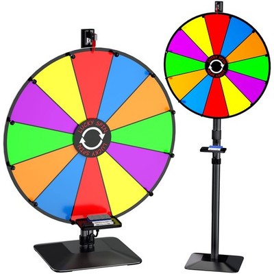 KOOV 24 Inch Prize Wheel, 12 Slots Color Spinning Prize Wheel for Tabletop or...