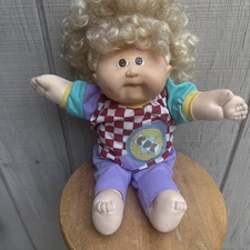 Vintage 1989 Designer Line Cabbage Patch Blonde Mullet Curly Cornsilk Hair Girl