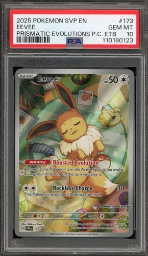 Pokemon Center Stamp Promo Eevee Prismatic Evolutions ETB SVP EN 173 PSA 10