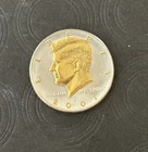 DANBURY MINT  -  2001-D KENNEDY HALF DOLLAR - GOLD AND SILVER PLATED