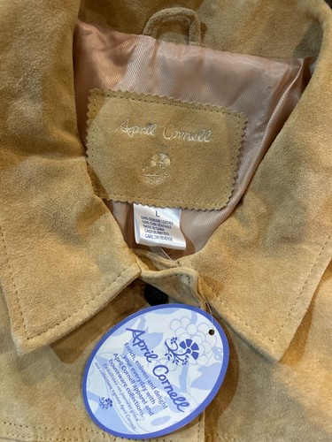April Cornell Suede Tan Jean Jacket, Size Large, NWT - Picture 3 of 7