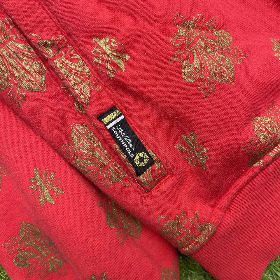 Sudadera con Capucha Southpole Niños Grande Hexágono Logo AOP Cremallera Completa Ropa de Calle Hip Hop y2k Foto 4 de 4