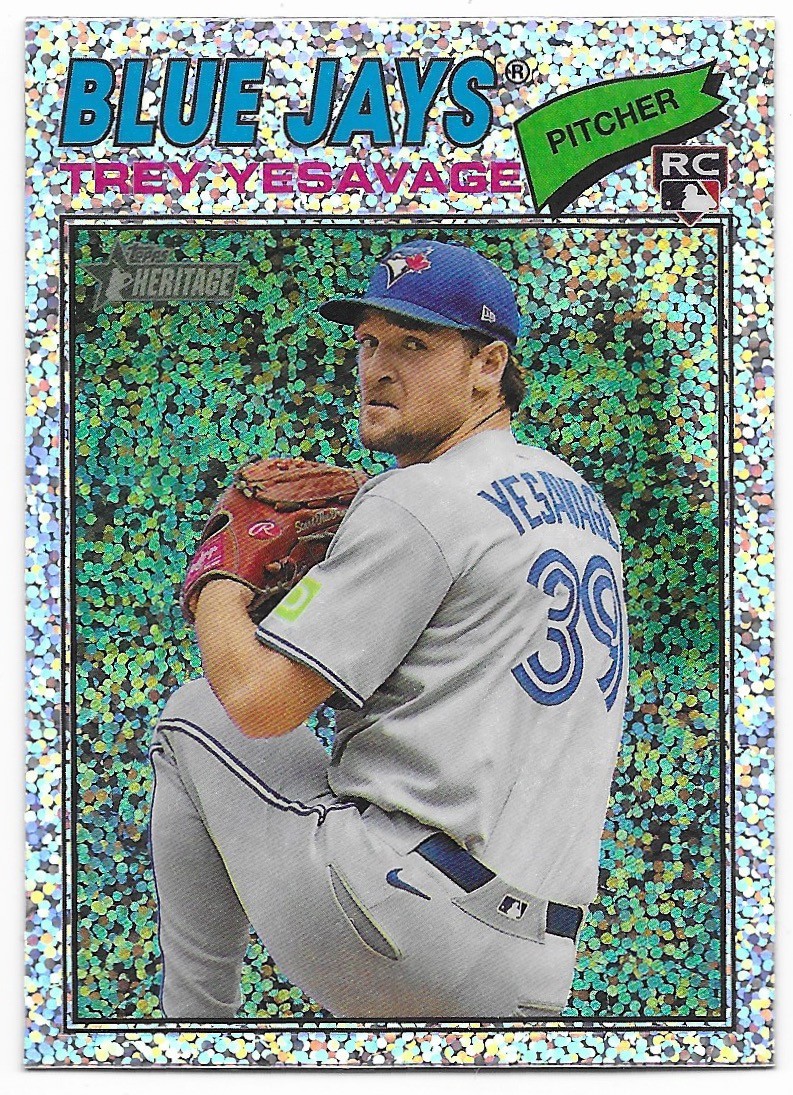 2026 Topps Heritage Chrome Silver Sparkle Trey Yesavage (#245) Blue Jays RC SP