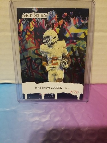 2025 Sage Artistry Blue #46 Matthew Golden Packers RC