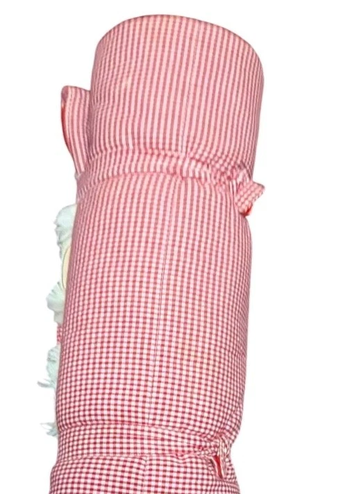 Saco de dormir Pottery Barn Kids cabeza peluda cachorro perro rojo guinga cuadros Kate Girl Foto 4 de 4