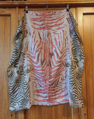 Schal, Loop, khaki-weiß-orange, Maße:  154 x 75 cm, Polyester