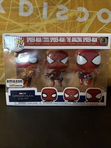 Funko Pop! Spider-Man, Friendly Neighborhood SM, Amazing SM - Amaozn Exclusive