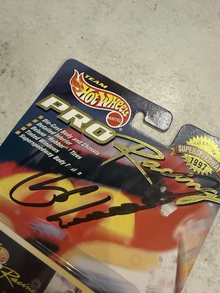 Lote de 2 autos fundidos a presión firmados por Bill Elliot 1:64 Hot Wheels NASCAR de colección Foto 3 de 4