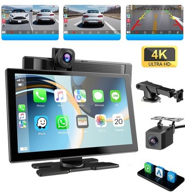 ESSGOO 9'' 4K Dashcam Wireless Apple CarPlay Android Auto Rückfahrkamera Radio