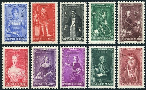 Monaco B61-B70 short set, hinged. Michel 273-282. Royal Grimaldi Family, 1942. - 第 1/1 張圖片