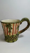 Centrum Caravan Nanette Vacher Coffee Mug Handpainted Palm Trees 12 oz