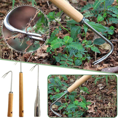 1pcs Hand Held Weed Puller Gardening Tool Crevice Digger With V-Shape Hook New