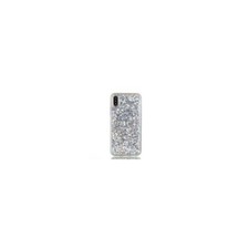 COVER PER CELLULARE IPHONE X CON BRILLANTINI GLITTER STELLE ARGENTATO