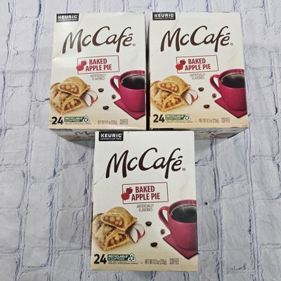 LOT OF 3 McCafe Baked Apple Pie Keurig 24 K-Cups Coffee Pods 72 TOTAL