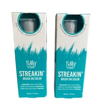 2 Pack - PUNKY COLOUR Streakin' Brush on Temporary Hair Color Dye - Teal Blue