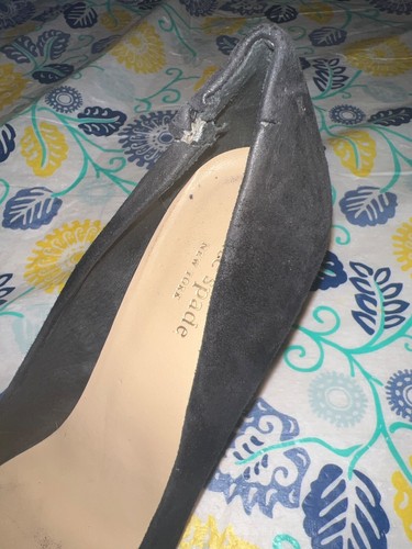 Kate Spade New York Blockabsatz Größe 9M schwarz Wildleder Schleife goldfarbene Nieten - Bild 19 von 21