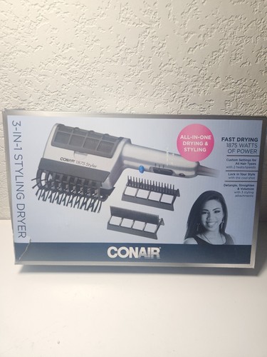 Conair 3 in 1 Styling Dryer 2 Heat & Speed Settings Cool Shot 3 Attachments