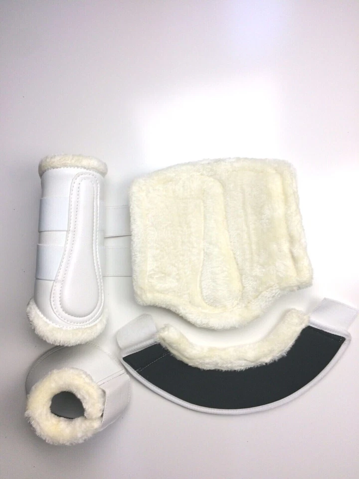 Gamaschen plus Hufschoner Hufglocken für alle Pferde und Ponys als Set weiß - Bild 2 von 2