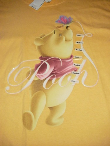 Disney Store POOH Vintage T-Shirt Women Medium Light Orange Crew Short Sleeve - Picture 6 of 11