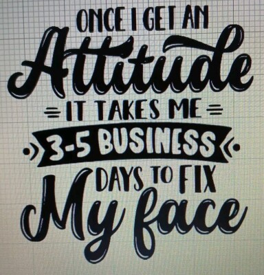 Attitude Takes 3-5 Business Days To Fix My Face Decal