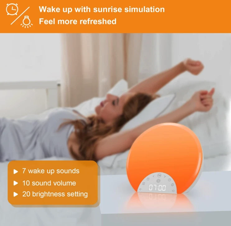 ANTDALIS Sunrise Alarm Clock Wake Up Light for Kids, Adults, Heavy Sleepers - Image 2 of 4