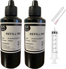 2x100ml Black Refill ink for HP 910 910xl OfficeJet Pro 8035 8028 8025 8022 8020