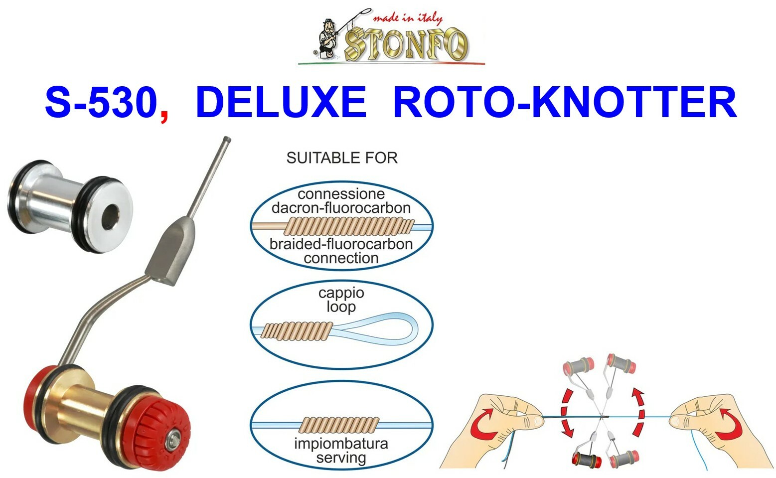 STONFO 530 DELUXE ROTO KNOTTER PRO KNOT TYING TOOL FOR COARSE SEA FISHING LINE