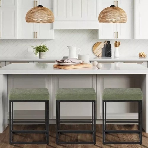 30 Inches Bar Stools Breakfast Bar Chairs w/ Footrest, Counter Stool for Kitchen - Picture 16 of 24
