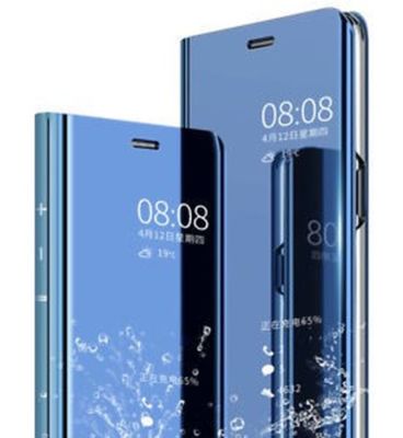 HUAWEI Y6s - Etui Transparent Case Book Tasche Handy Hülle CLEAR VIEW D. Blau