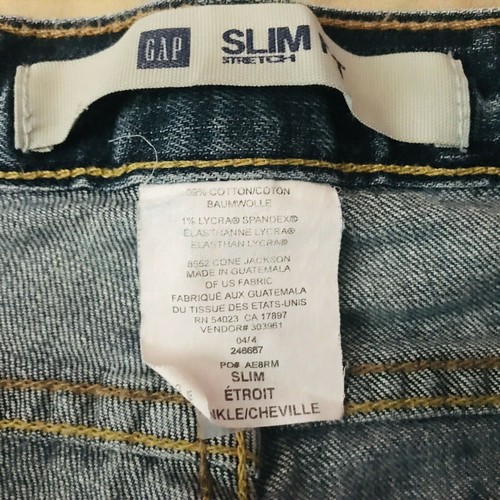 GAP Womens Jeans Sz 10 Ankle Slim Fit Blue Denim Stretch Jeans Vintage - Picture 7 of 8