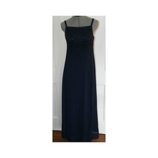 LATE EDITION Navy Blue With Lace Bodice Gown Sz 8