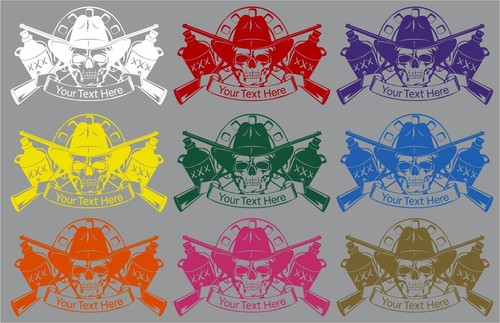 Cowboy Skull Moonshine Gun Custom Name Text Car Truck Window Vinyl Decal Sticker - Picture 2 of 2