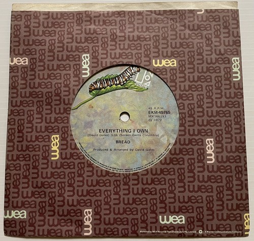 Bread Everything I Own Vinyl Record 7” 45 RPM EKM-45765 Elektra 1972 - Picture 21 of 24