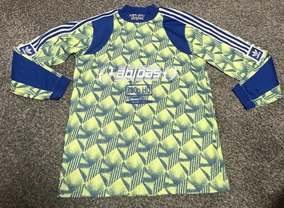 Adidas Men's Large Bootleague Jersey Yellow Blue 720p HD Mock Earn Your Stripes