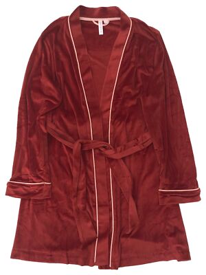Shortie Red Robe Womens Velvety Soft Rust Red Shorty Bathrobe House Coat Bath Robe | eBay