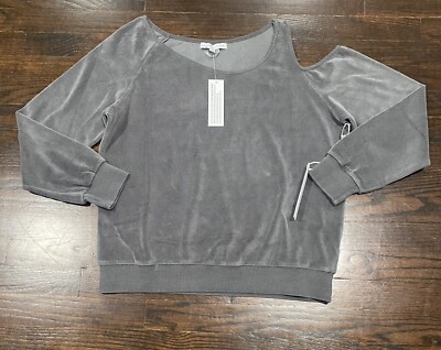 NWT! Young Fabulous & Broke Jacee Velour Cold Shoulder Sweatshirt Women's Size M