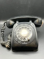 Vintage Automatic Electric Rotary Desk Phone 1966 Black Retro Telephone